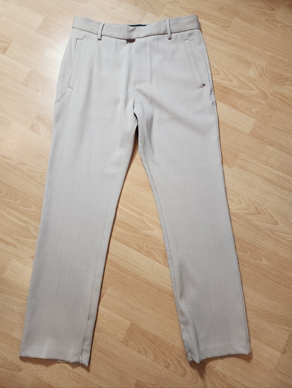 Represent Pants Wool Blend Tailored Beige Sesame Ankle Zip Men's Size Large